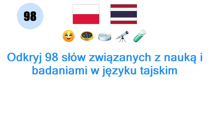 Odkryj 98 słów związanych z nauką i badaniami w języku tajskim